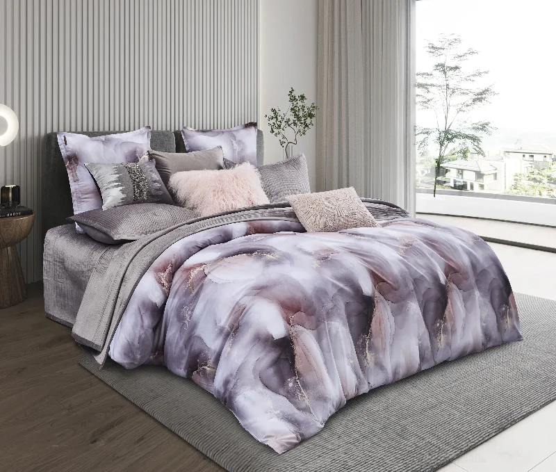 Amber Grey Abstract Duvet