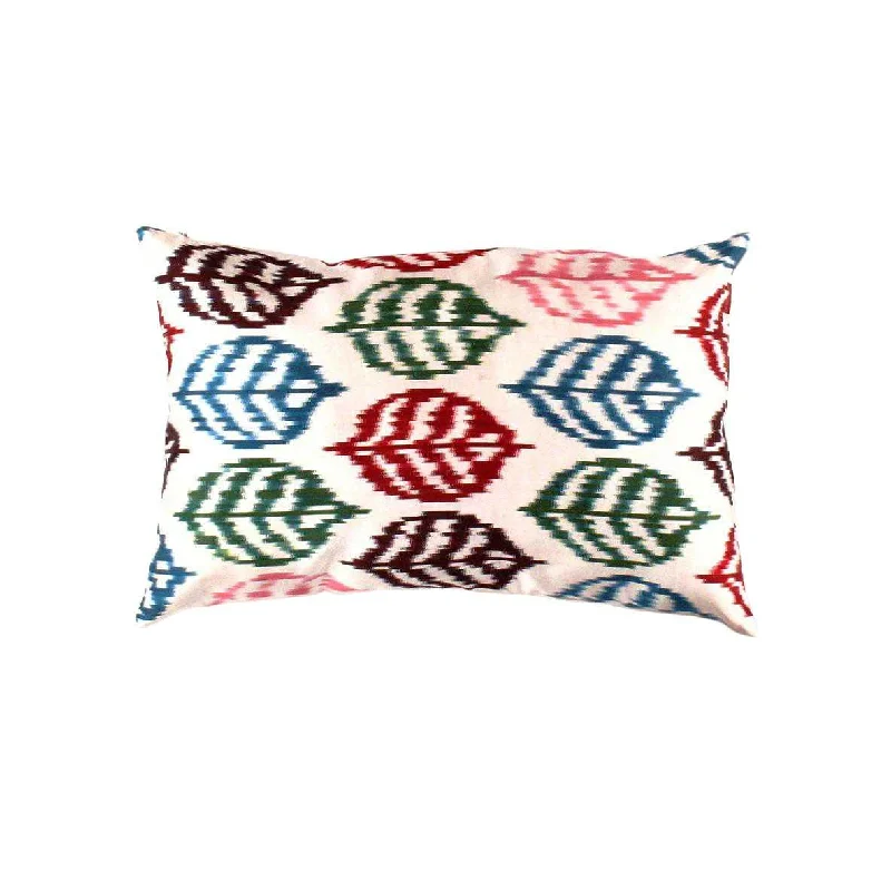 Canvello Turkish Silk Ikat White Throw Pillows - TI 7