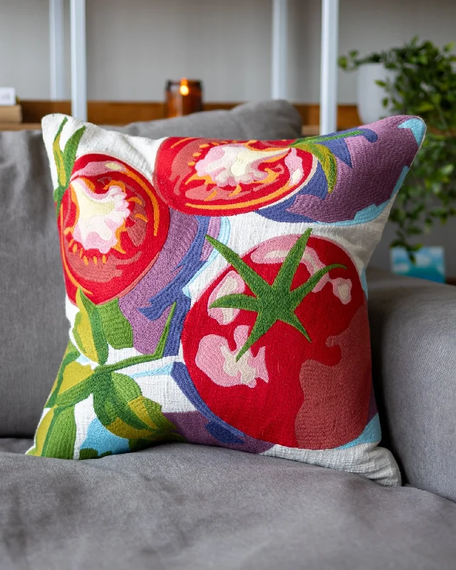 Capri Abstract Tomato Organic Cotton Throw Pillow $140 Today Only