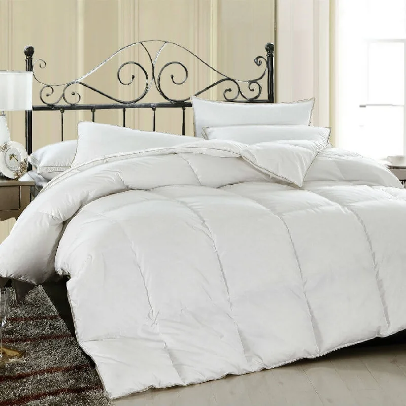 Luxurious 600 Fill Power White Goose Down Comforter - 100% Egyptian Cotton Cover