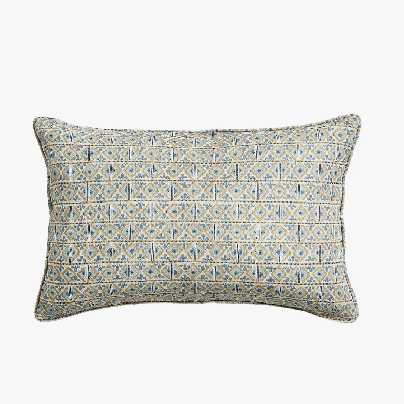 Ishtar Fresh Azure Lumbar Pillow Cover