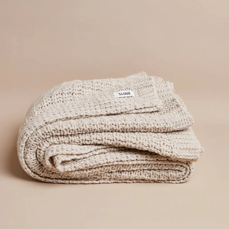 Jasmin Wool Throw- Oatmeal