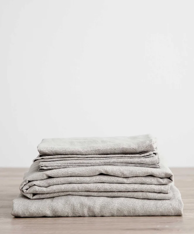 Linen Sheet Set With Pillowcases - Smoke Gray