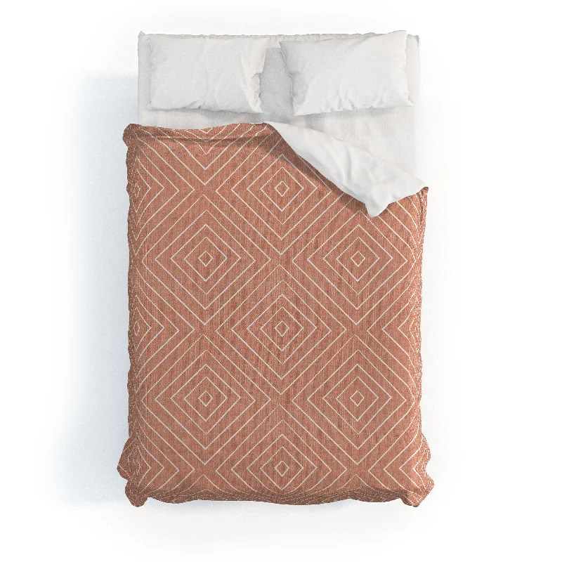 Little Arrow Design Co Woven Diamonds Terracotta Polyester Duvet