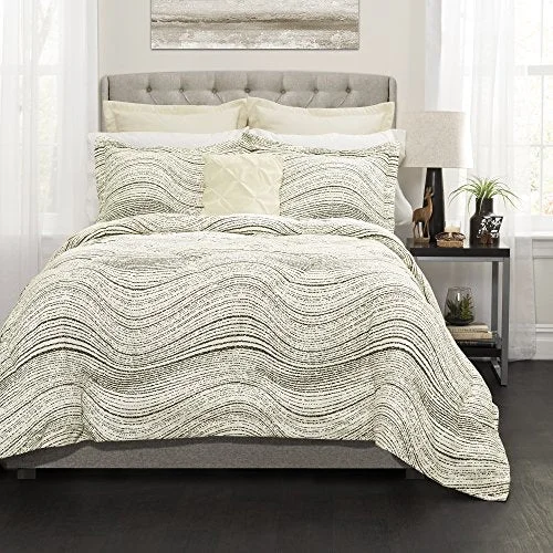 Lush Decor Pixel Wave 6 Piece Comforter Set, King, Taupe: Home & Kitchen