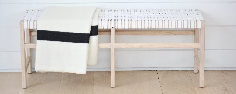 mason throw in ivory and black