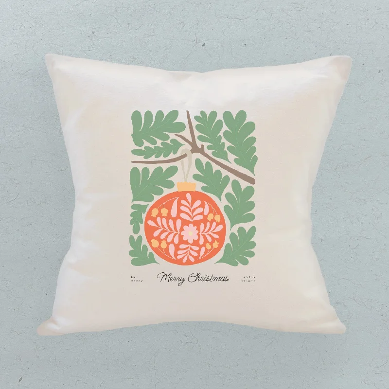 Merry Christmas Ornament - Square Canvas Pillow