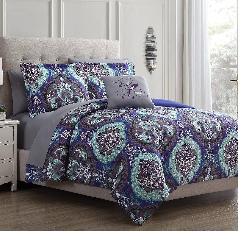 Modern Threads Cathedral 8-Piece Printed Reversible Bed In A Bag