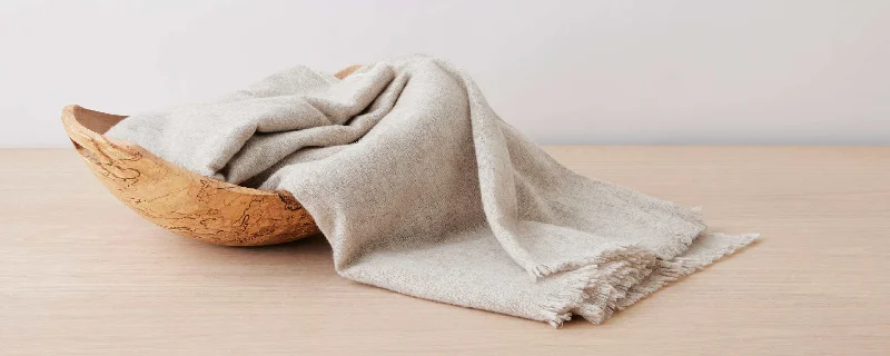 natural cashmere & yak throw