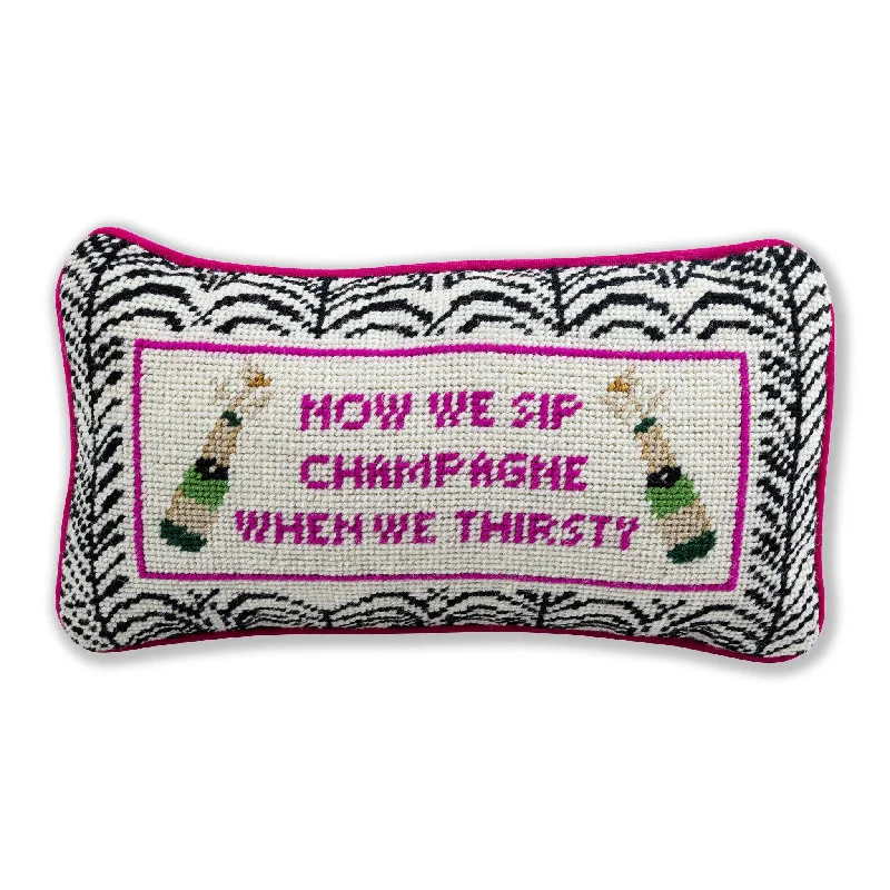 Now We Sip Needlepoint Pillow