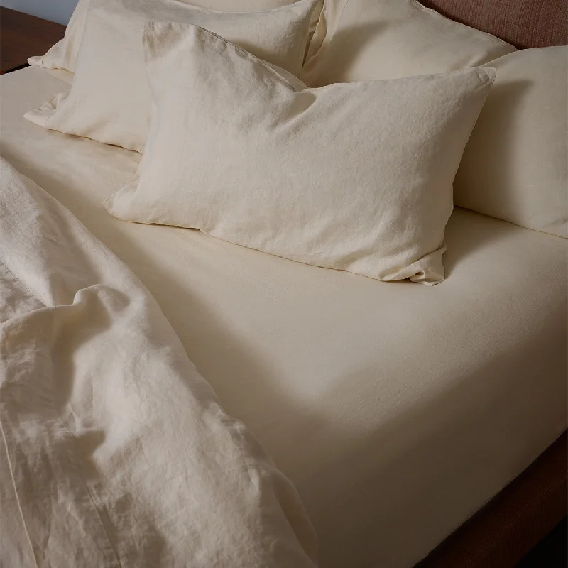 Pearl 100% Linen Fitted Sheet