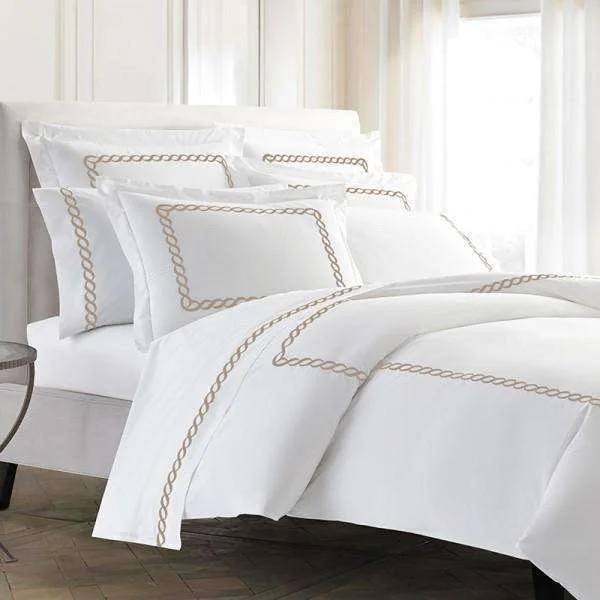 Pisano Eucalyptus Percale Embroidered Duvet Cover