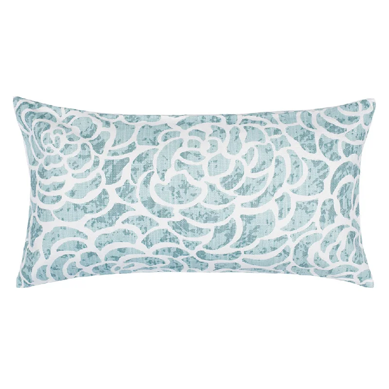 Seafoam Peony Throw Pillow