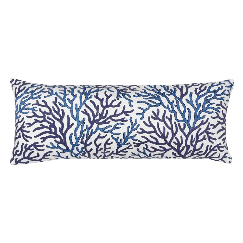 The Capri Blue and Navy Reef Extra Long Lumbar Throw Pillow