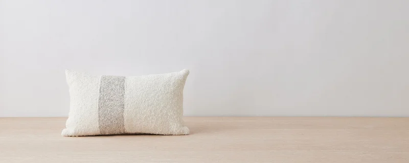 napa grey and ivory lumbar pillow