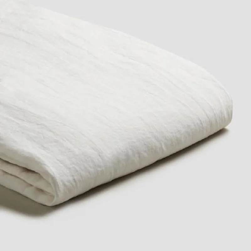 White 100% Linen Flat Sheet