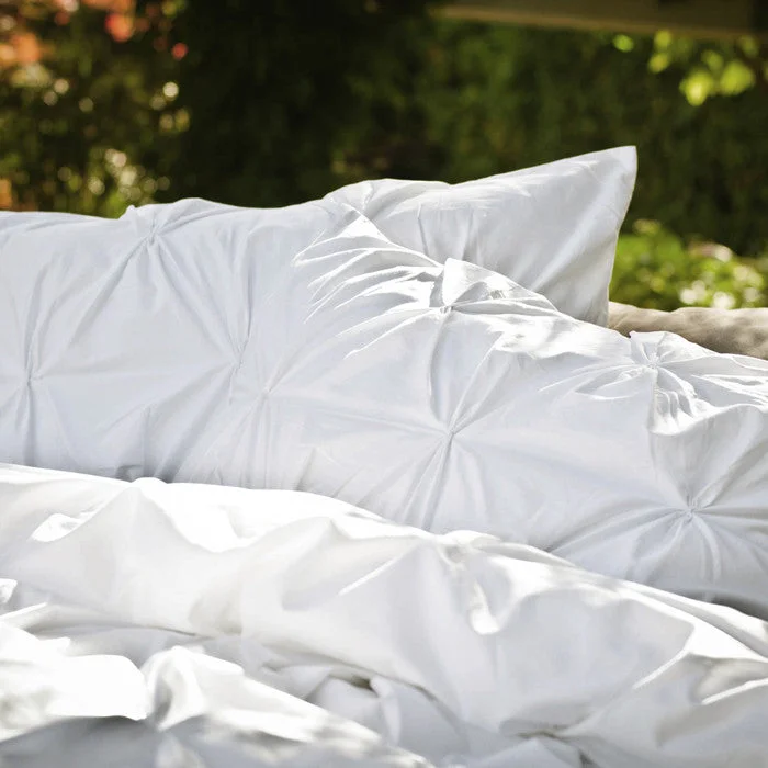 White Valencia Pintuck Duvet Cover